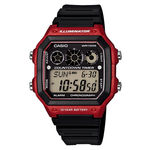 Relógio Casio Standard Digital Ae-1300wh-4avdf Preto/vermelho