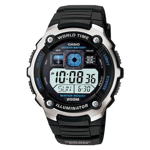 Relógio Casio Standard Digital World Time Ae-2000w-1avdf