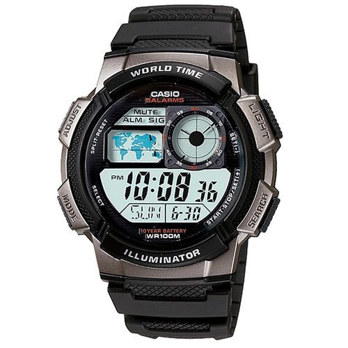 Relógio Casio Standard Digital World Time Ae-1000w-1bvdf