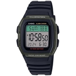 Relógio CASIO STANDARD masculino digital preto verde W-96H-3AVDF