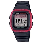 Relógio CASIO STANDARD masculino digital preto vermelho W-96H-4AVDF