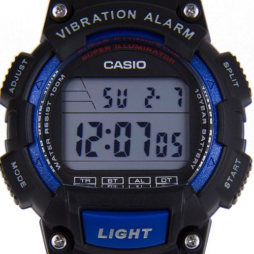 Relógio Casio Standard Preto/azul Digital Borracha W-736h-2avdf