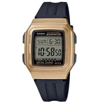 Relógio CASIO STANDARD unissex digital preto dourado F-201WAM-9AVDF