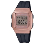 Relógio CASIO STANDARD unissex digital preto rose F-201WAM-5AVDF