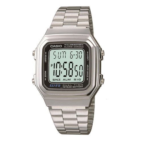 Relógio Casio Unissex Prata Digital A178wa-1Adf