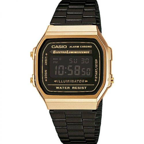 Relógio Casio Unissex Vintage A168wegb-1bdf - Dourado/preto