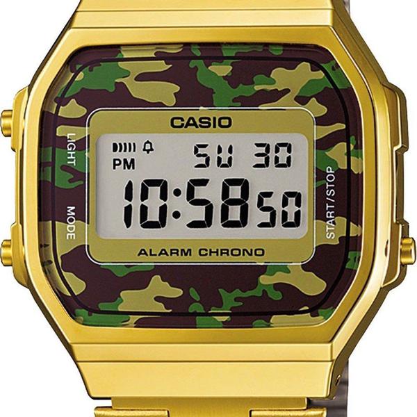 Relógio Casio Unissex Vintage Camuflado Dourado A168WEGC-3DF