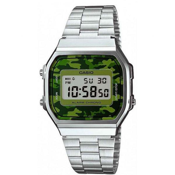 Relógio Casio Vintage A168WEC-3DF Prata/Camuflado