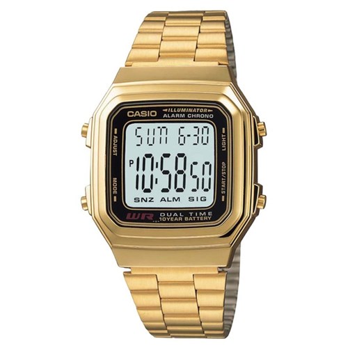 Relógio Casio Vintage A178wga1adfu Dourado Médio Multifunções