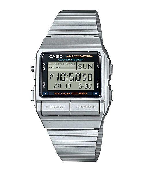 Relógio Casio Vintage Data Bank Digital Db-380-1df-sc Prata