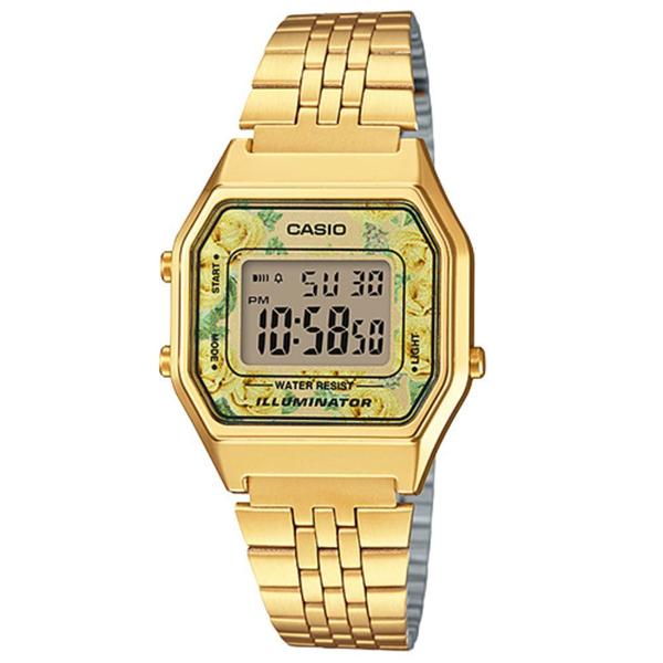 Relógio Casio Vintage Dourado Florido LA680WGA-9CDF