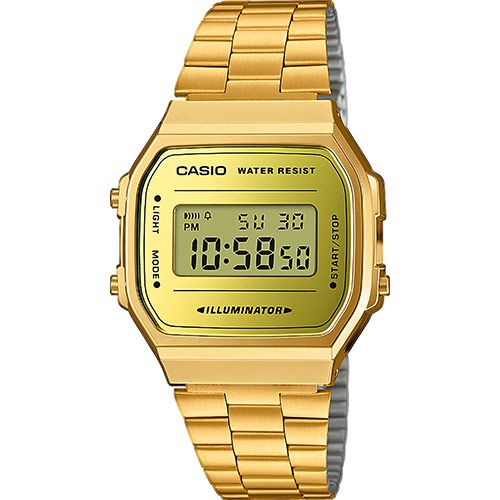 Relógio Casio Vintage Espelhado Dourado Unissex A168WEGM-9DF