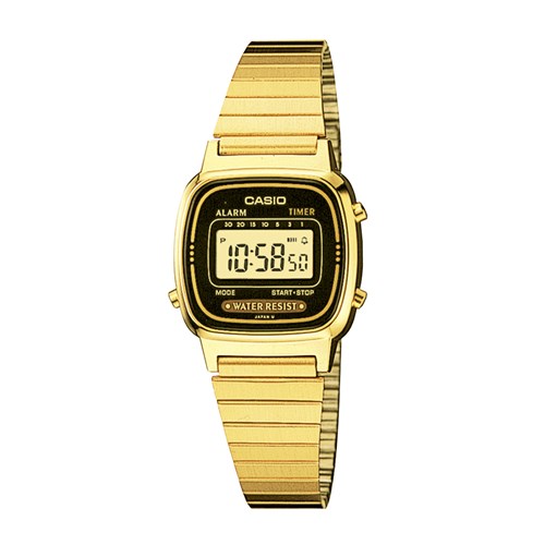 Relógio Casio Vintage Feminino Dourado Digital La670wga-1Df