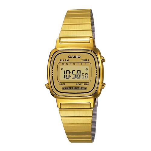 Relógio Casio Vintage Feminino Dourado Digital La670wga-9Df