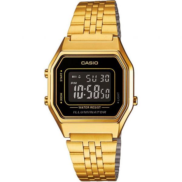 Relógio Casio Vintage LA680WGA Preto/Dourado