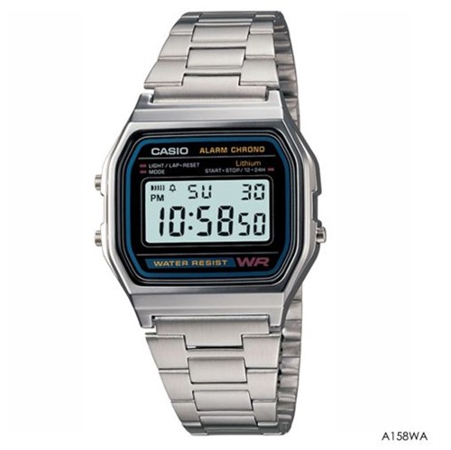 Relógio Casio Vintage Prata A158WA-1DF