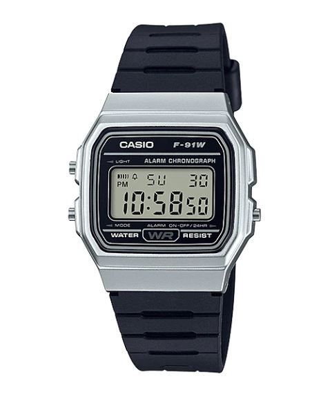 Relógio Casio Vintage Prata Unissex F-91WM-7ADF