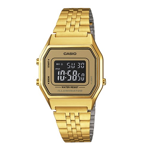 Relógio Casio Vintage Unissex Dourado Digital La680wga-9Bdf