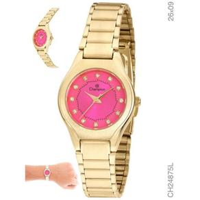 Relógio - Champion CH24875L Dourado Fundo Rosa