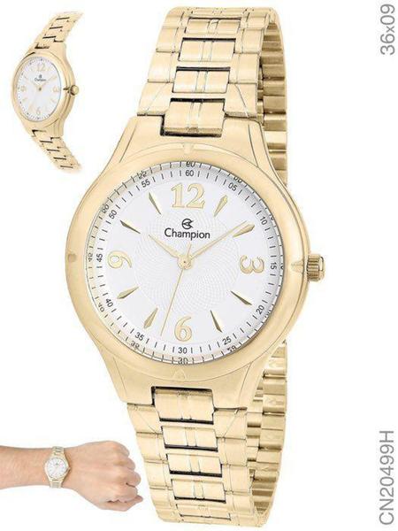 Relógio Champion CN20499H unissex dourado mostrador branco