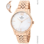 Relógio Champion CN24020Z feminino rosé mostrador branco