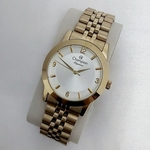 Relógio Champion CN25314W feminino dourado mostrador branco/prata