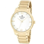 Relógio Champion CN25529W feminino dourado mostrador branco