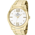 Relógio Champion CN26555H feminino dourado mostrador branco