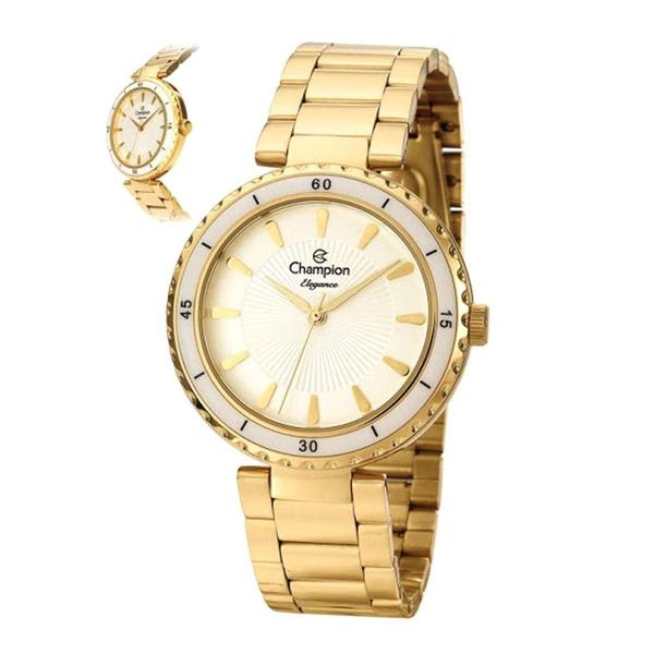 Relógio CHAMPION CN27438W Analógico Dourado - Detalhe Branco