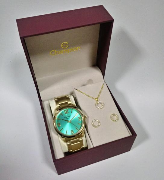 Relógio Champion CN27232V Feminino Dourado Mostrador Verde