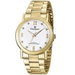 Relógio Champion CN29025W feminino dourado mostrador branco