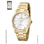 Relógio Champion CN29061W feminino dourado mostrador branco