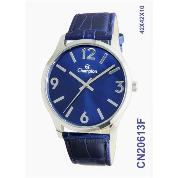 Relógio Champion com Pulseira de Couro Azul CN20613F