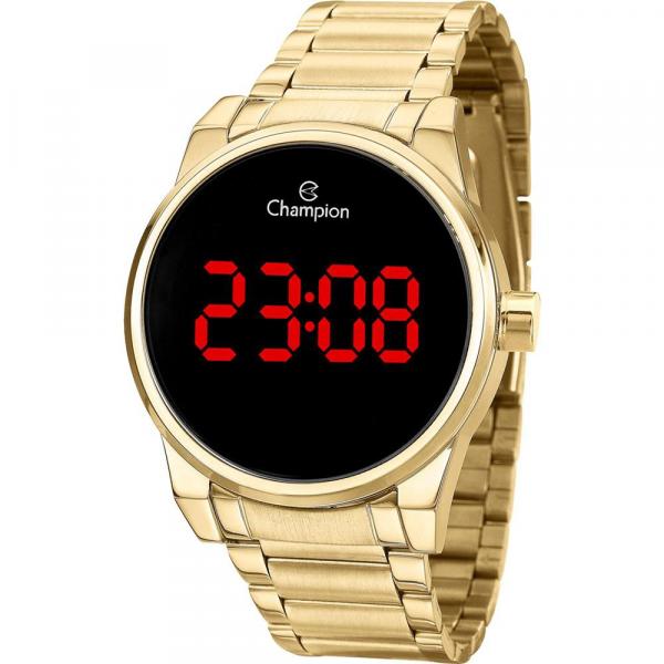 Relógio Champion Digital CH40124H Dourado Digital 5 Atm Cristal Mineral Tamanho Grande