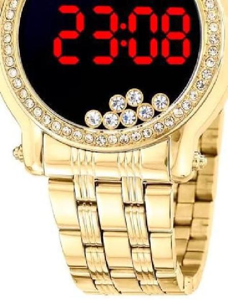 Relógio Champion Digital Dourado com Pedraria Ch48055H