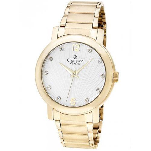 Relógio Champion Dourado/branco Pedra Feminino Cn25869h