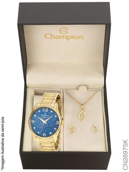 Relogio Champion Dourado com Semi-joia Cn26975k