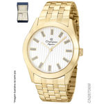 Relógio Champion Dourado Feminino Cn26706w +colar E Brincos