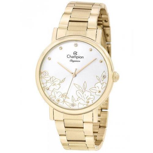 Relógio Champion Dourado Flor Feminino Cn25887h