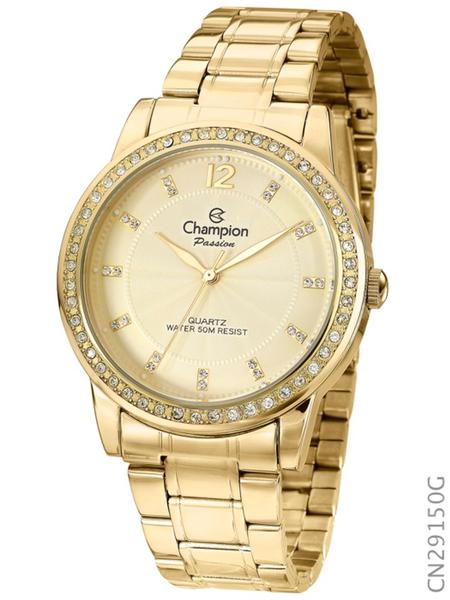 Relógio Champion Dourado Passion Feminino CN29150G FOLHADO a OURO 18K ORIGINAL NF GARANTIA LINDO