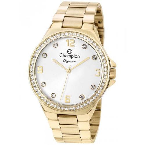 Relógio Champion Dourado Pedra Feminino Cn25725h