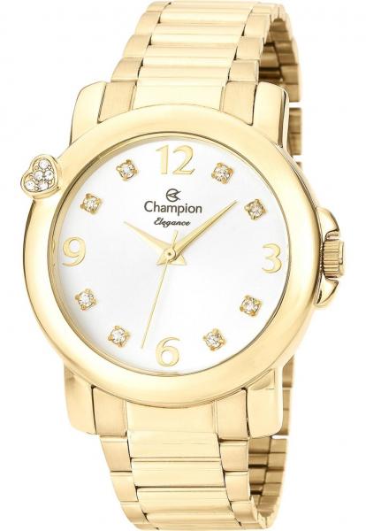 Relógio Champion Elegance Dourado Coração Cn27161h