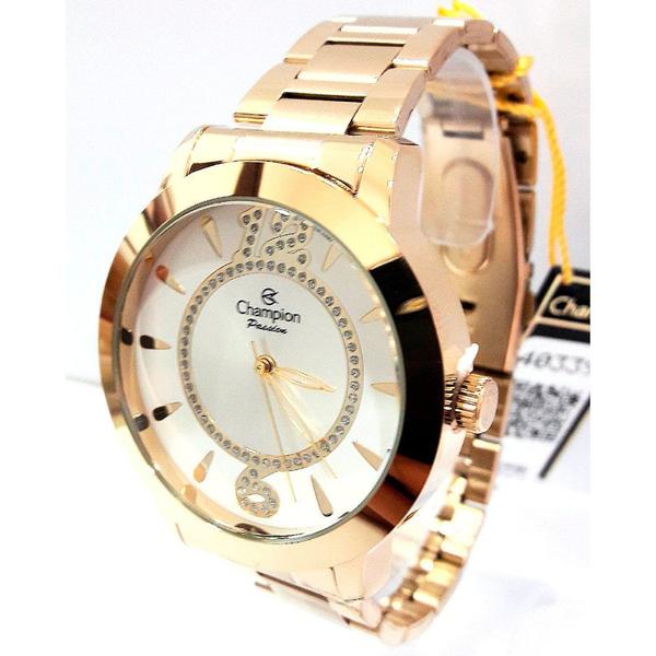 Relogio Champion Feminino Analogico Dourado com Caixa e Bijuteria Ch24259d