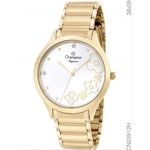 Relógio Champion Feminino Analógico Dourado Elegance Flor Cn25912h