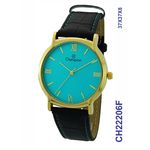 Relógio Champion Feminino CH22206F Couro Preto Dourado Azul