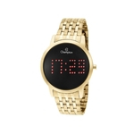 Relogio Champion Feminino CH40008V Digital Redondo Dourado com LED Vermelho