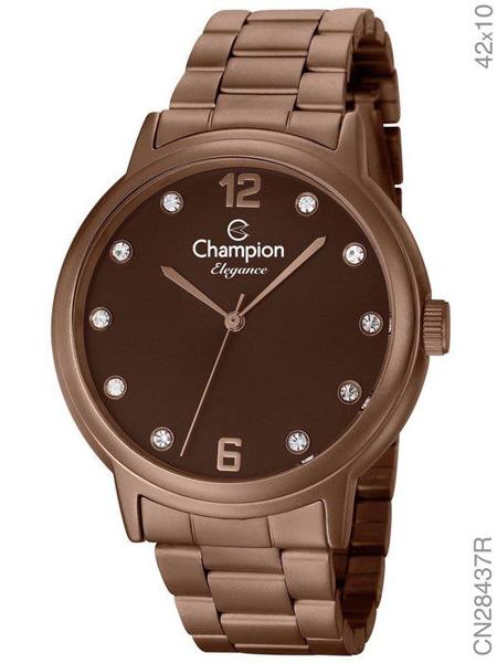 Relogio Champion Feminino Chocolate Grande Cn28437r