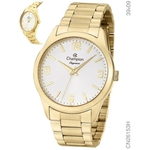 Relogio Champion Feminino CN26144H Analógico Dourado Mostrador Branco