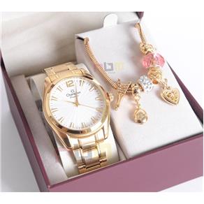 Relógio Champion Feminino CN29865S + Pulseira com Berloques