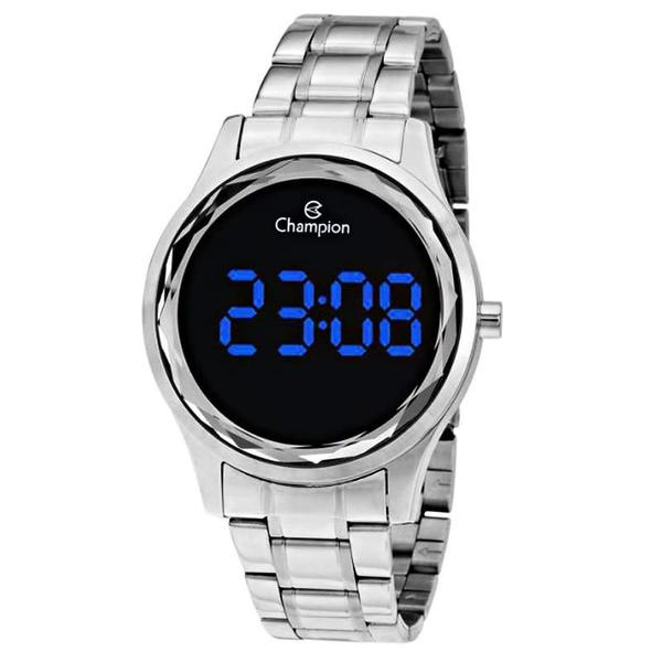 Relógio Champion Feminino Digital Prata Led Azul - CH48019F